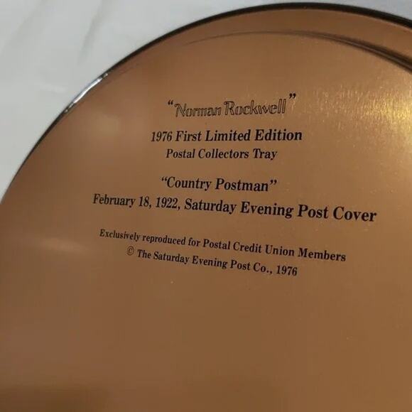 Vintage Norman Rockwell 1976 First Limited Edition Postal Collectors Tray - Picture 3 of 4
